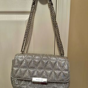 Michael Kors silver Sloan handbag